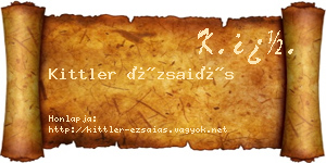 Kittler Ézsaiás névjegykártya